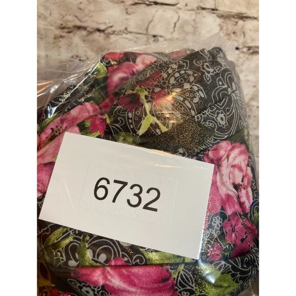 From The Heart Dress Womens XL Artsy Mixed Print Asymmetric Hem Flowy Glitter - Picture 13 of 16